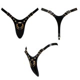 TESTER - LEATHERETTE HARNESS FABULOUS - ONE SIZE - BLACK GLOSSY