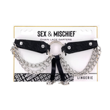 Chain Lace Garters - Black