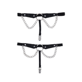 Chain Lace Garters - Black