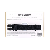 Lace Silicone Breathable Ball Gag - Black