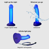TESTER - GLOW-LED DILDO PURPLE - M