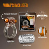 Stay Hard - Standard Vibrating Cock Ring Set with Sleeve