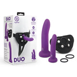 TESTER - DUO 2PC 5.5" & 7.75" SILICONE DILDO & HARNESS SET