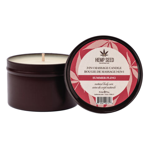 TESTER - Hemp Seed 3-in-1 Massage Candle Summer Fling 6oz