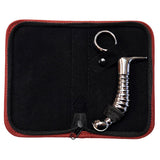Stainless Steel Ribbed Anal Plug with Handle