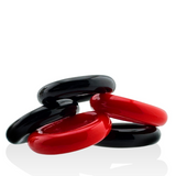 JACKER 5-STACK five-pack tube super-strong  cockrings RED/BLACK
