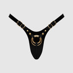 TESTER - LEATHERETTE HARNESS FABULOUS - ONE SIZE - BLACK GLOSSY