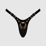 TESTER - LEATHERETTE HARNESS FABULOUS - ONE SIZE - BLACK GLOSSY