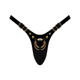 TESTER - LEATHERETTE HARNESS FABULOUS - ONE SIZE - BLACK GLOSSY