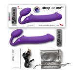 VIBRATING BENDABLE STRAP-ON - XL - PURPLE