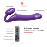 VIBRATING BENDABLE STRAP-ON - XL - PURPLE