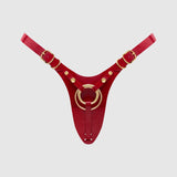 LEATHERETTE HARNESS FABULOUS - ONE SIZE - RED GLOSSY