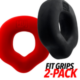 FIT GRIPS 2-pack ergo-fit cockrings BLACK/RED