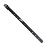 Leather Thin O-Ring Studded Collar with Detachable O-Ring Black