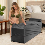 Aria Flip Chaise 18 Inch Wide - Convertible Sex Chair and Bed Bench, Black