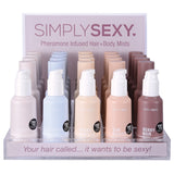 SIMPLY SEXY PHEROMONE HAIR AND BODY MIST ACRYLIC DISPLAY OF 26PCS