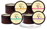 Earthly Body at Night Aphrodisiac PrePack Bath Fizzers and Candles 16pcs plus tester and candle warmer