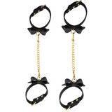 Temptasia Ardor - Silicone Wrist & Ankle Restraints - Black with Bow