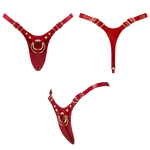 LEATHERETTE HARNESS FABULOUS - ONE SIZE - RED GLOSSY