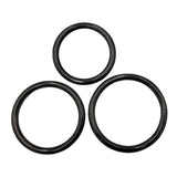 Stainless Steel 3 Piece Cock Ring Set (45/50/55mm) - Black
