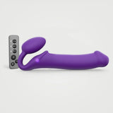 VIBRATING BENDABLE STRAP-ON - XL - PURPLE