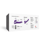 VIBRATING BENDABLE STRAP-ON - L - PURPLE