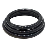 Stainless Steel 3 Piece Cock Ring Set (45/50/55mm) - Black