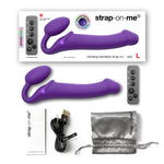 VIBRATING BENDABLE STRAP-ON - L - PURPLE