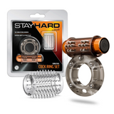 Stay Hard - Basic Vibrating Cock Ring Set with Sleeve