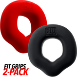FIT GRIPS 2-pack ergo-fit cockrings BLACK/RED