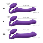 VIBRATING BENDABLE STRAP-ON - XL - PURPLE