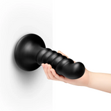 KRUSH - 9.5" CURVED & RIBBED DILDO WITH SUCTION CUP
