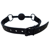 Leather Ball Gag - Black with Black