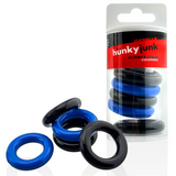 JACKER 5-STACK five-pack tube super-strong  cockrings BLUE/BLACK