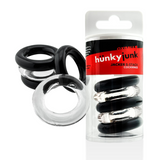 JACKER 5-STACK five-pack tube super-strong  cockrings CLEAR/BLACK
