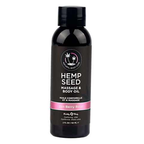 TESTER Hemp Seed Massage & Body Oil Zen Berry Rose 2 fl oz / 60 ml