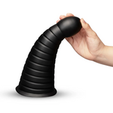 CONE - 10" TAPERED & RIBBED DILDO WITH SUCTION CUP