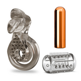Stay Hard - Vibrating Double Cock Ring Set with Sleeve
