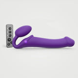 VIBRATING BENDABLE STRAP-ON - L - PURPLE