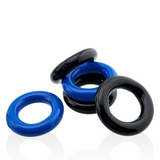 JACKER 5-STACK five-pack tube super-strong  cockrings BLUE/BLACK