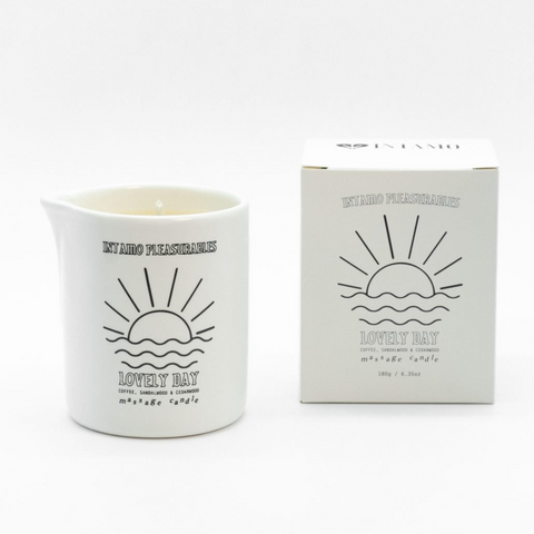 TESTER-LOVELY DAY MASSAGE CANDLE - COFFEE SANDALWOOD CEDAR