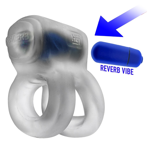 REVHAMMER, shaft vibe ring, CLEAR ICE w/ Blue Vibe