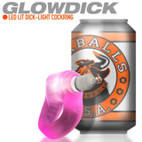 GLOWDICK, cockring with LED, PINK ICE