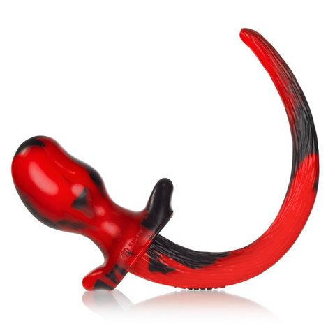 TESTER - BEAGLE, puppy tail buttplug, RED SWIRL, Medium