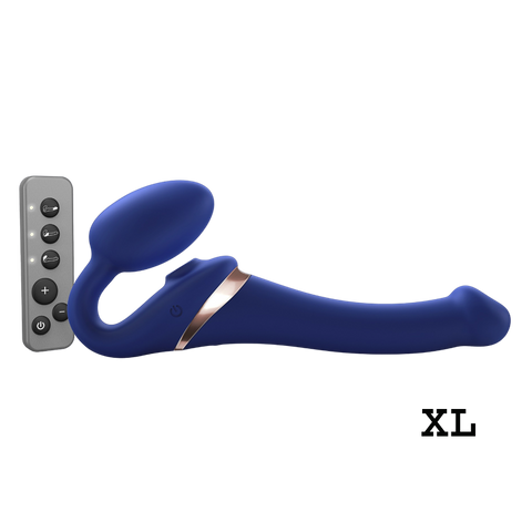MULTI ORGASM BENDABLE STRAP-ON - XL - NIGHT BLUE