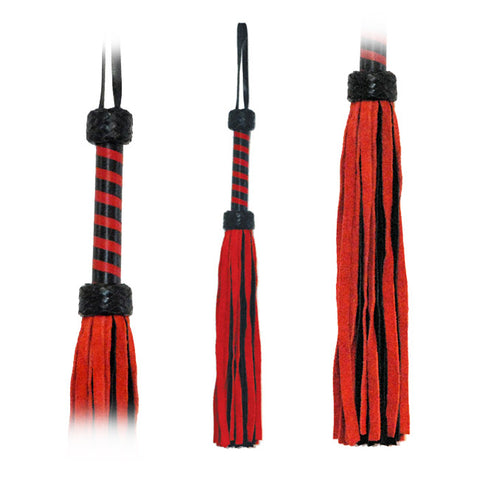 Flogger Red-Black Suede Tails 18in